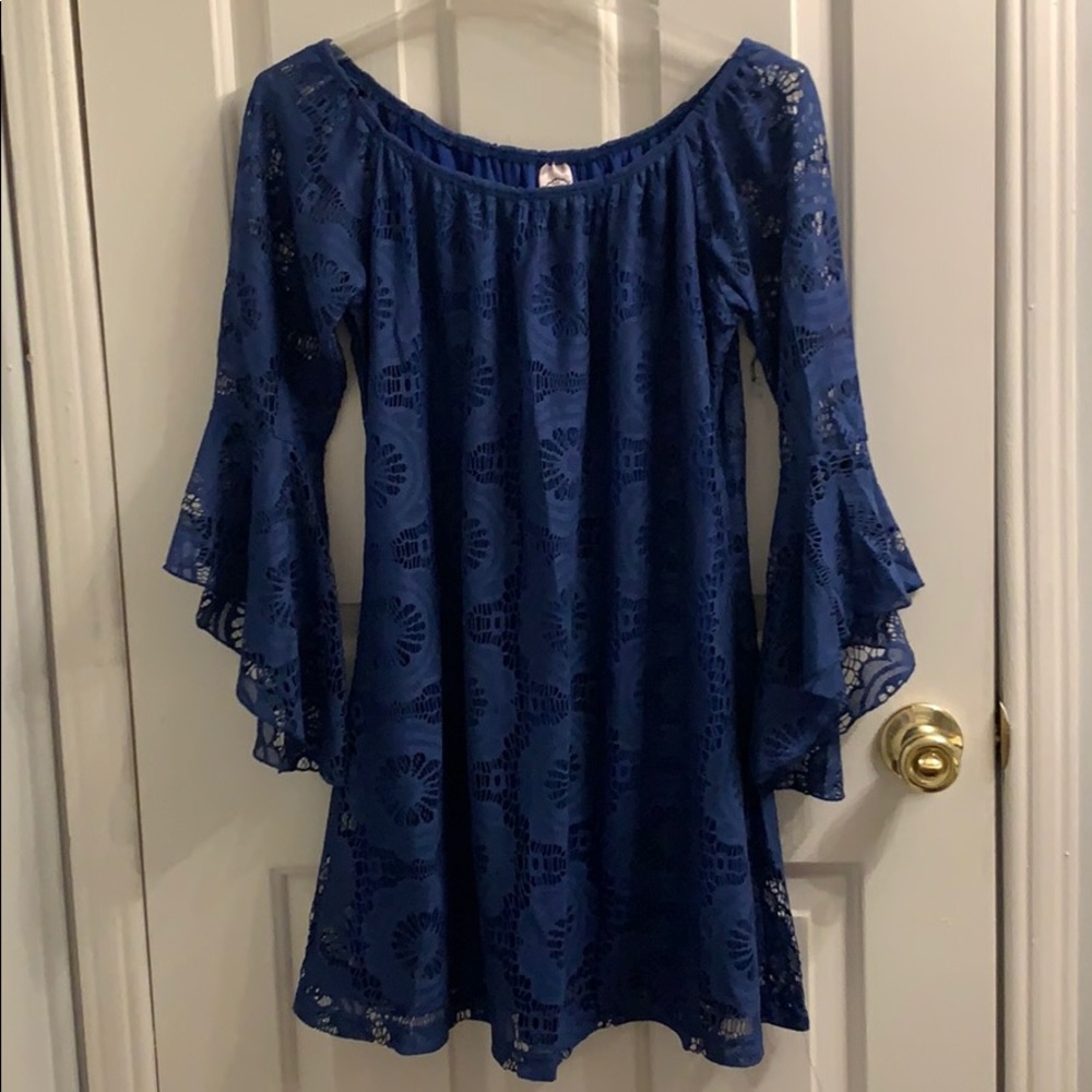 Royal blue lace dress pink coconut medium
